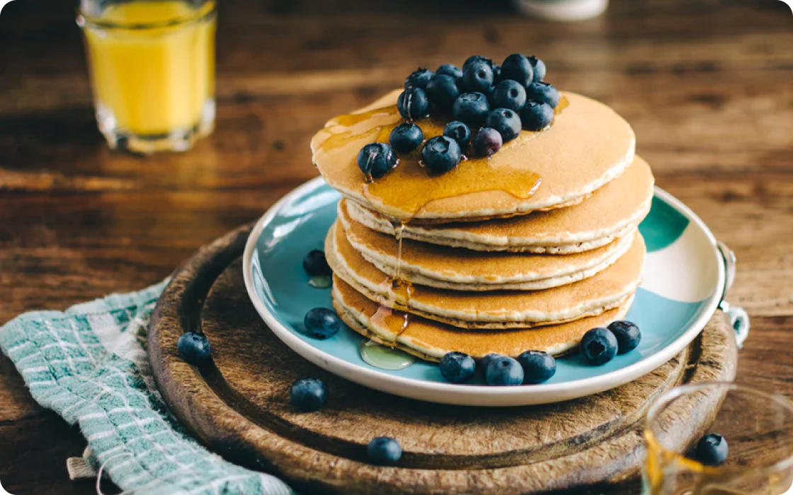 Photo of pancakes with linden honey